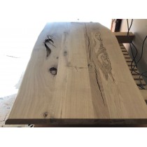 Tischplatte, Eiche RUSTIKAL PLUS, ideal für Epoxid Harz, verleimt, geschliffen, beidseitige Baumkante, 180x90x4,5cm